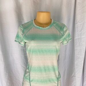 Athleta Mint Green Striped Tee